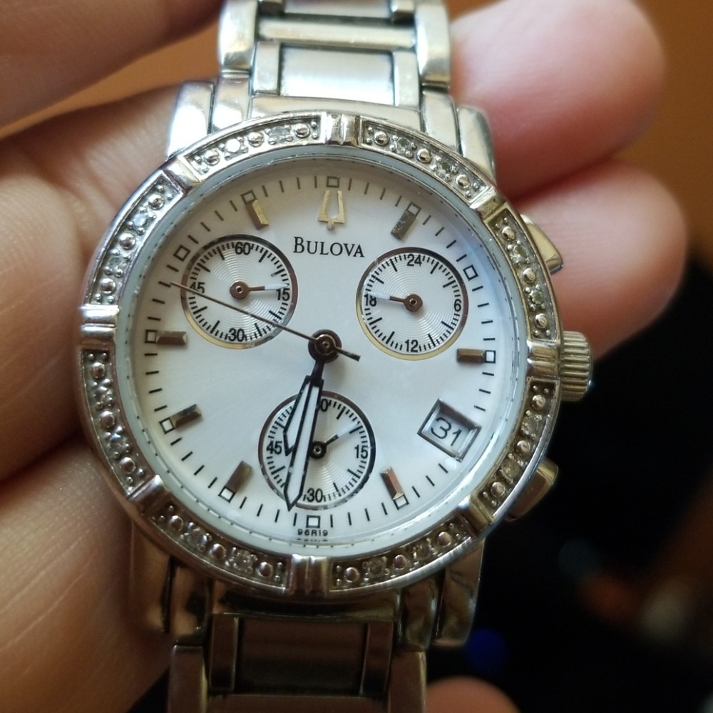 Bulova Chronometer, Silver, Diamond Watch - image 8